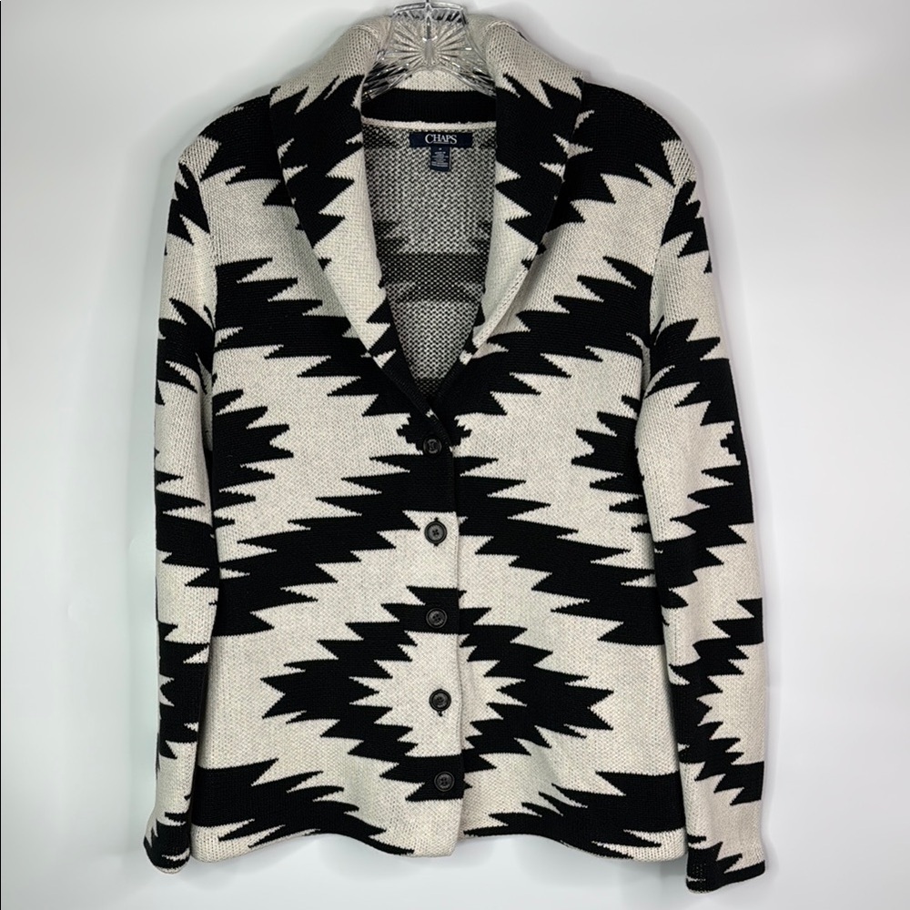 CHAPS Aztec Cardigan Button Front Sweater Size Medium